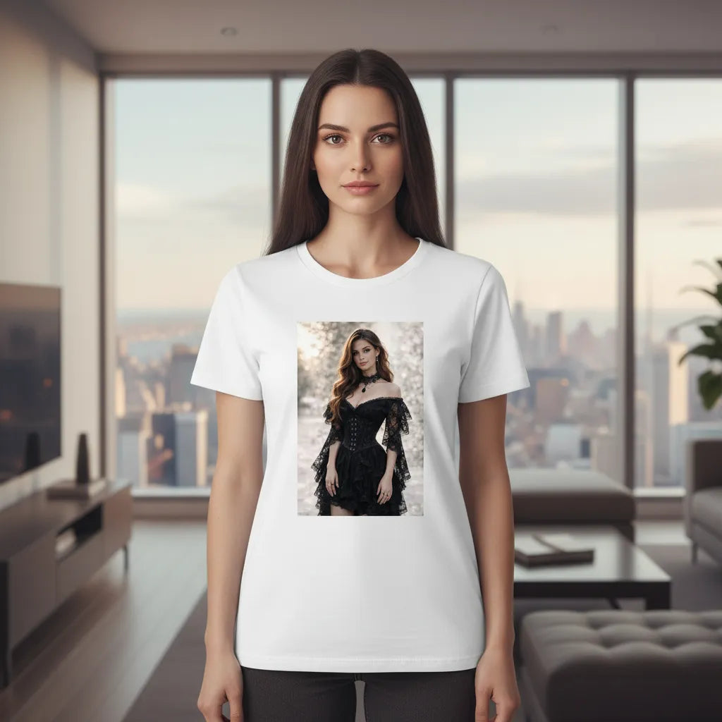 Koszulka goth z wlasnym zdjeciem - t shirt z nadrukiem