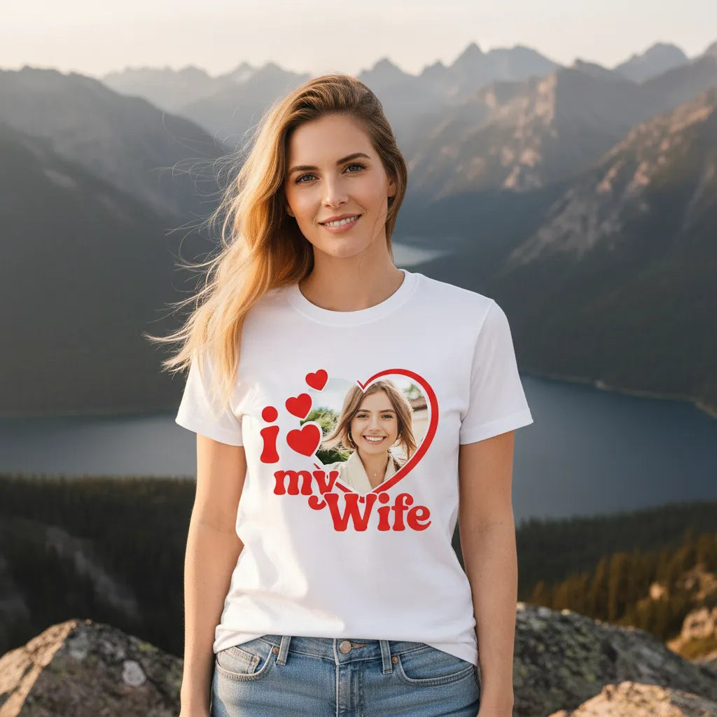 Koszulka z Nadrukiem Love My Wife