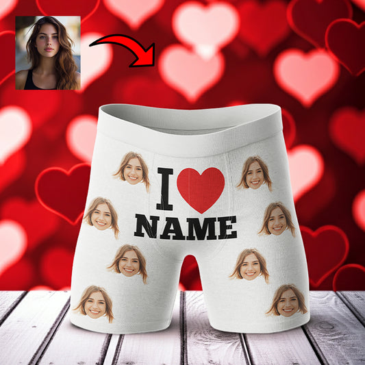 Bokserki z Napisem I Love Name