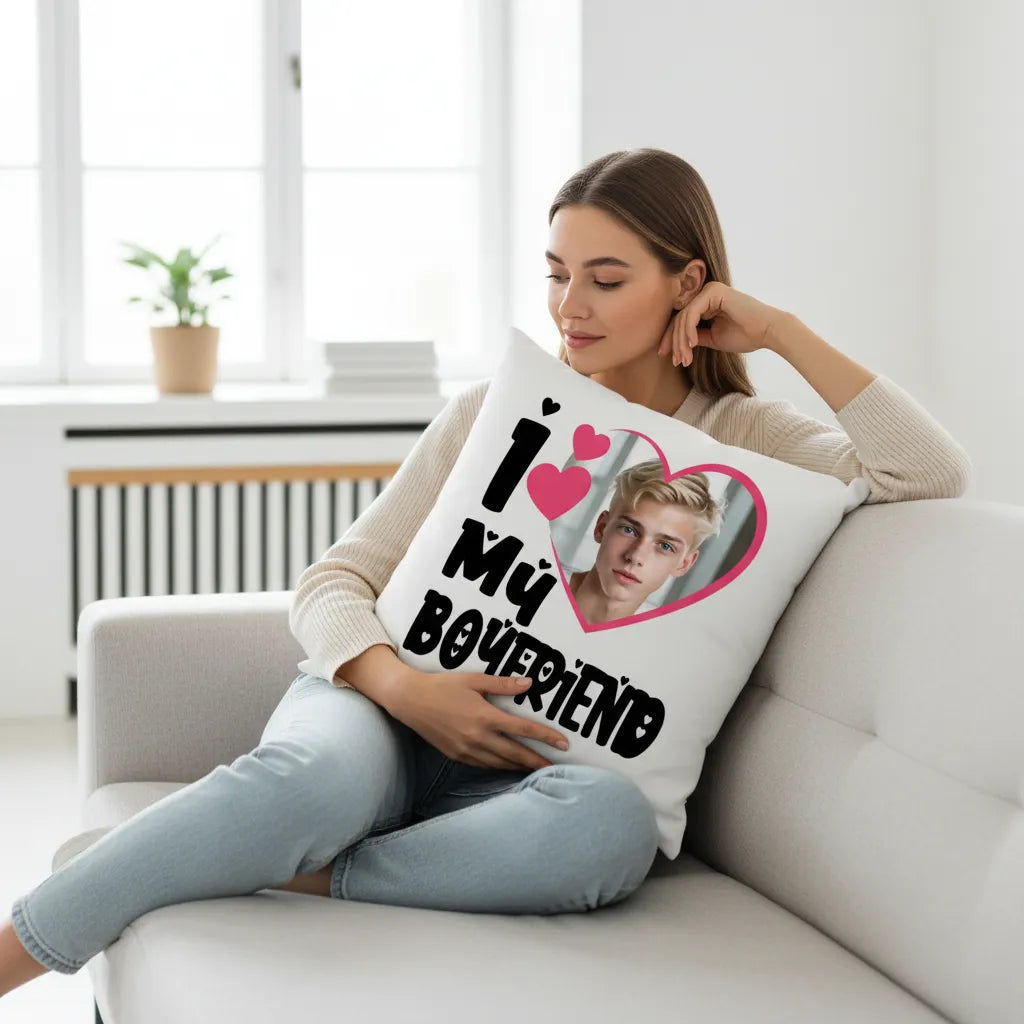 Personalizowana Poduszka I love my Boyfriend