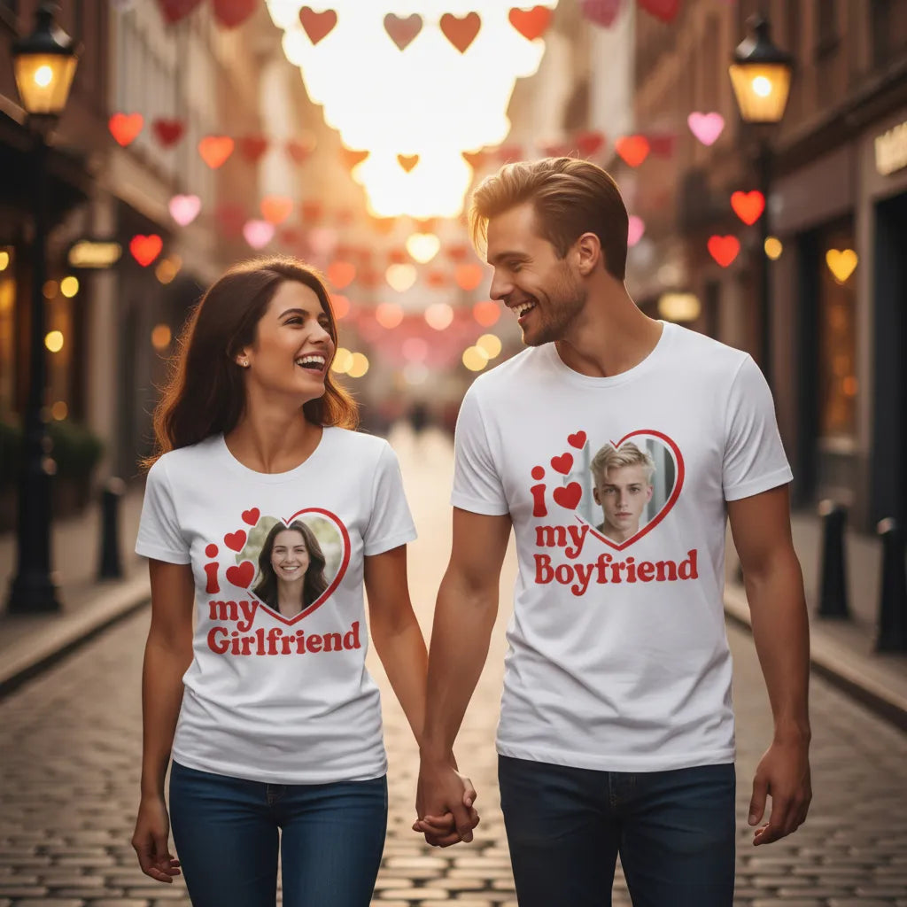 Koszulka I Love My Boyfriend z Nadrukiem