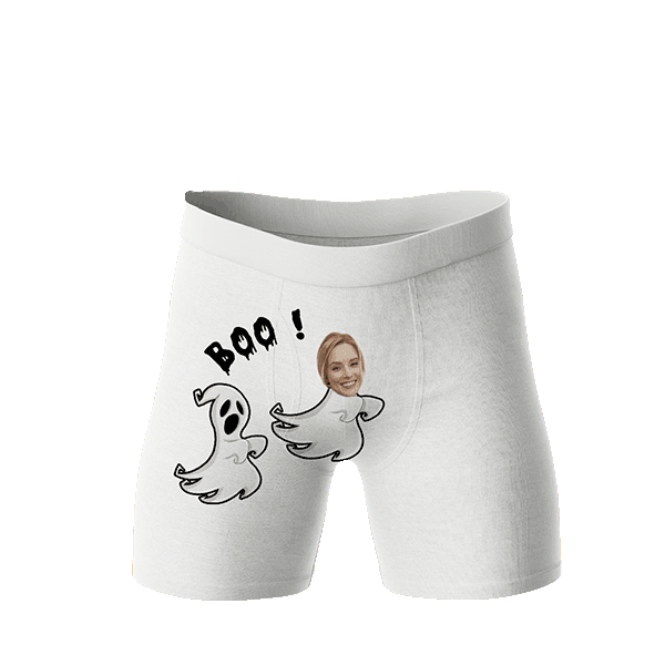 Bokserki z Twarzą na Halloween BOO