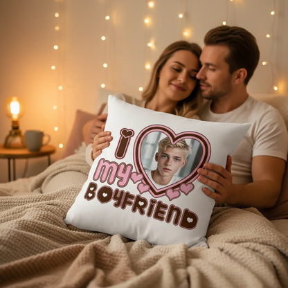 Poduszka ze zdjęciem I Love My Boyfriend