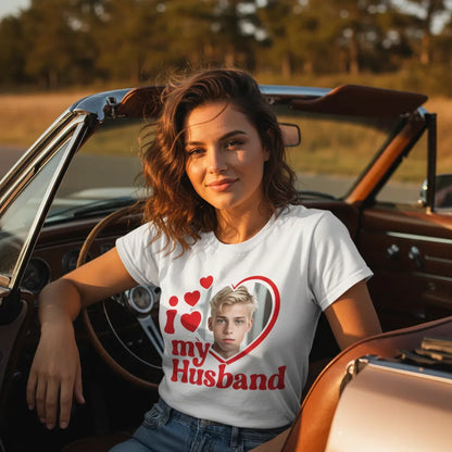 Koszulka I Love My Husband z Twoim Zdjęciem