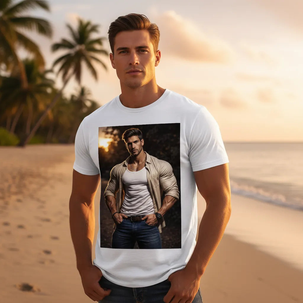 Koszulka kulturysta ze zdjęcia - koszulka z własnym nadrukiem