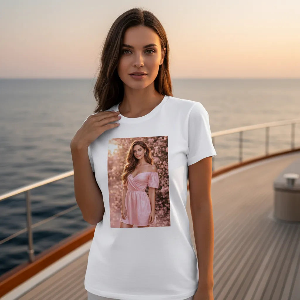 Koszulka pink style z nadrukiem AI - t shirt damski