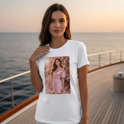 Koszulka pink style z nadrukiem AI - t shirt damski