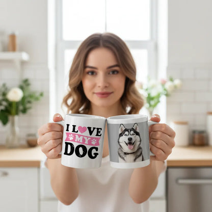 Kubek ze Zdjęciem Psa z Łapkami Personalizowany