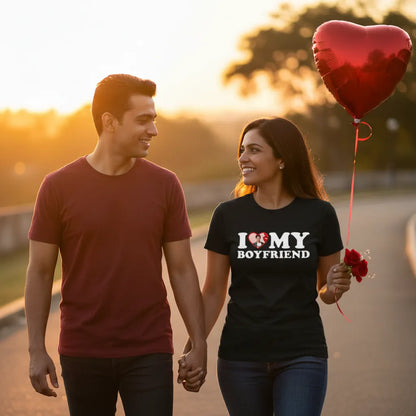 Koszulka I Love My Boyfriend z Własnym Zdjęciem
