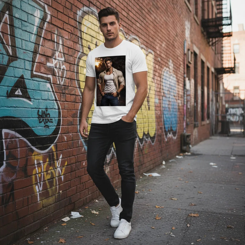 Koszulka kulturysta ze zdjęcia - koszulka z własnym nadrukiem