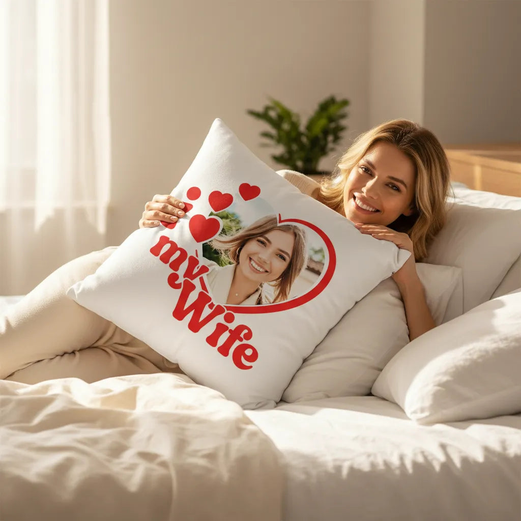 Poduszka z własnym nadrukiem I Love My Wife