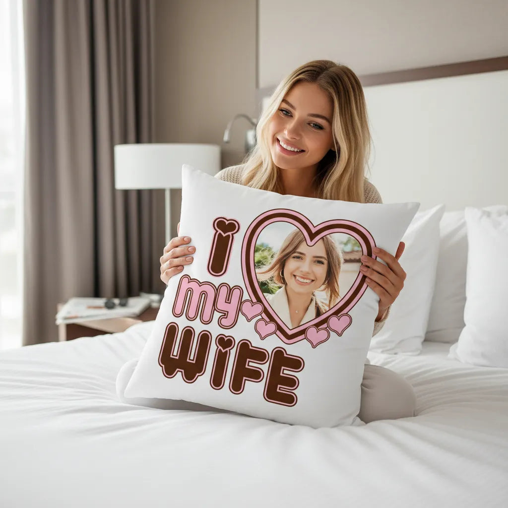 Poduszka ze zdjęciem I Love My Wife