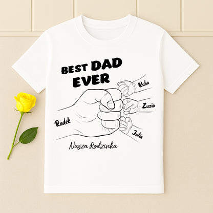 Koszulka dla Taty z Imionami Dzieci – Prezent na Dzień Taty | Wyjątkowy Prezent dla Taty na Urodziny i Święta