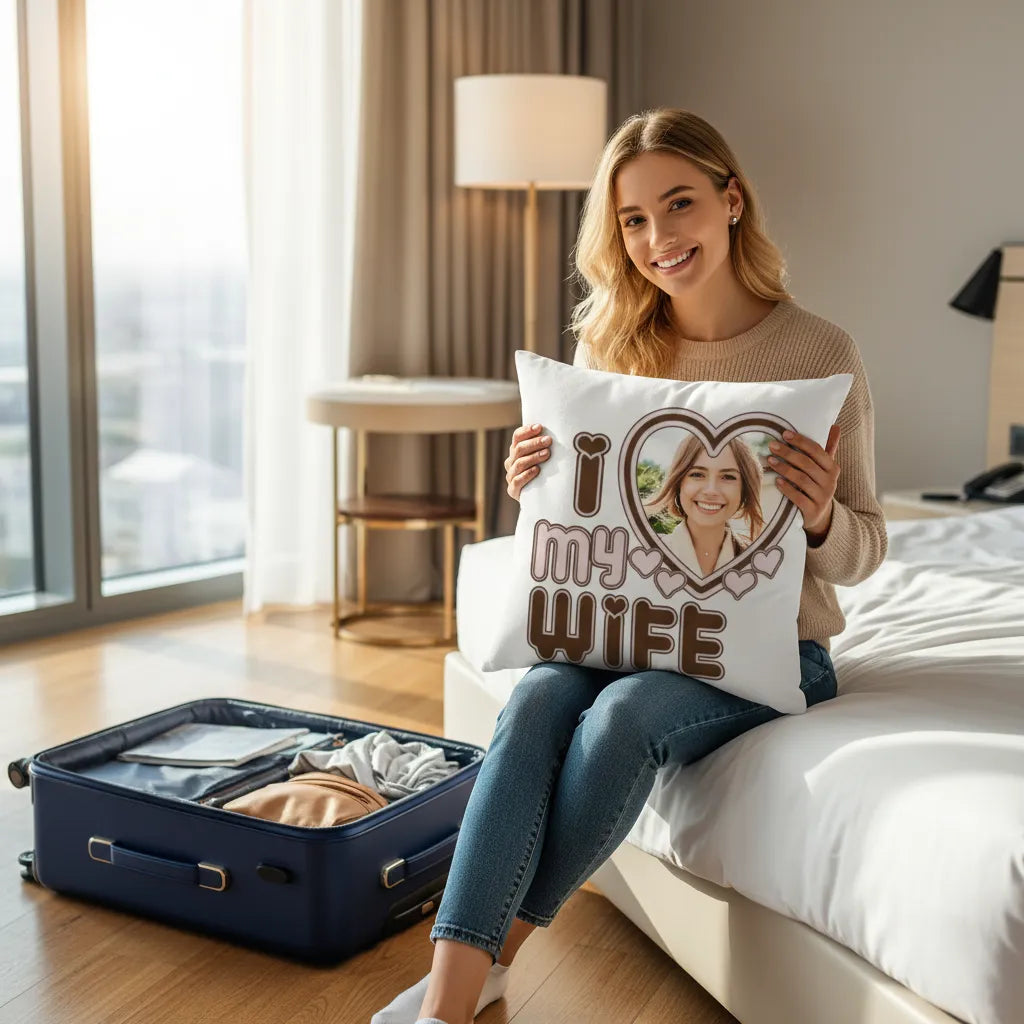 Poduszka ze zdjęciem - I love my Wife