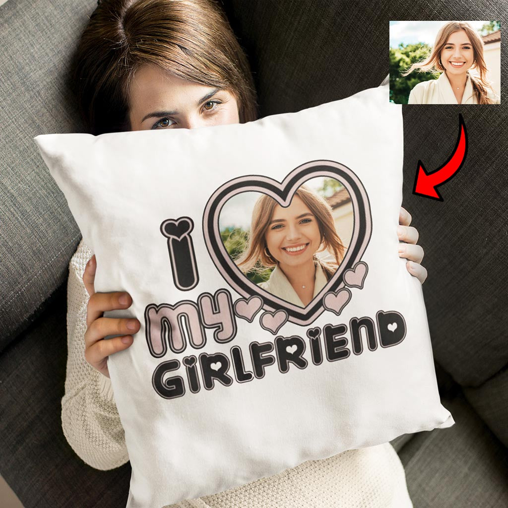 Poduszka z nadrukiem I Love My Girflfriend