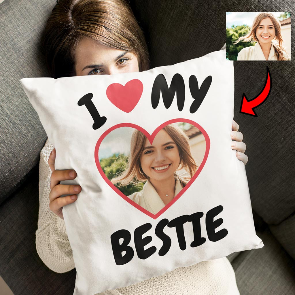 Poduszka z nadrukiem I Love my Bestie