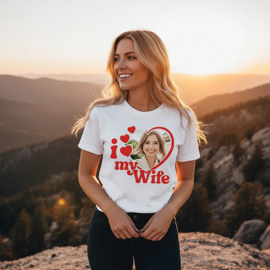 Koszulka z Nadrukiem Love My Wife