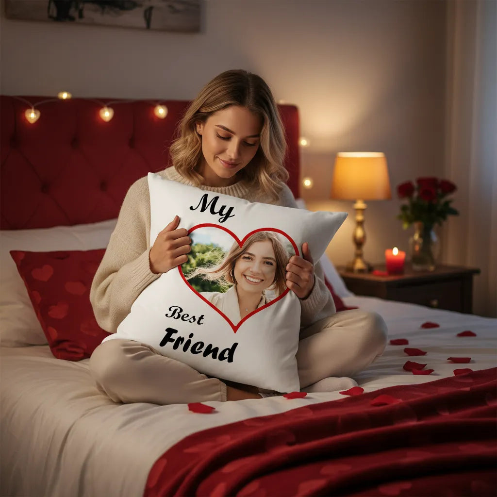 Poduszka z nadrukiem I Love my Bestfriend