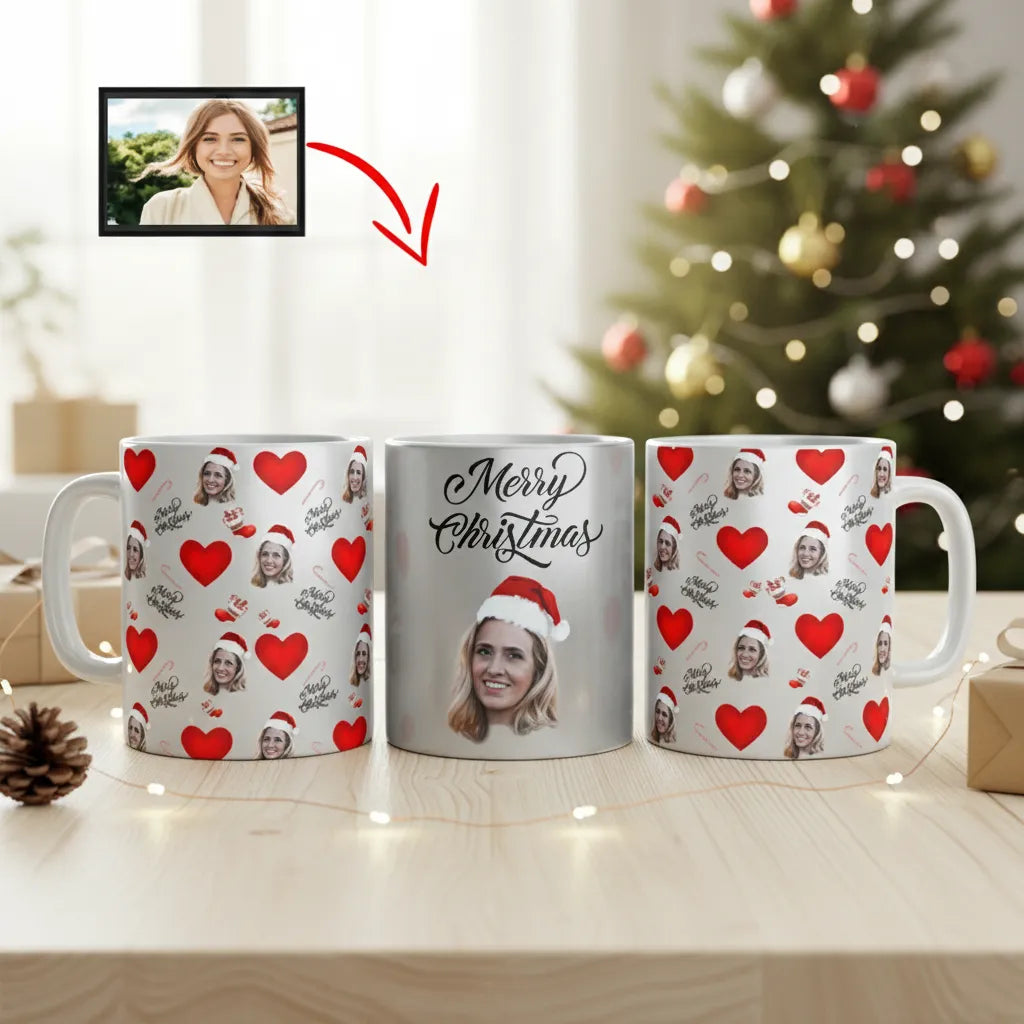 Kubek Merry Christmas ze Zdjęciem Personalizowany