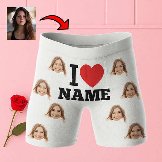 Bokserki z Napisem I Love Name