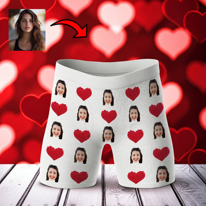 bokserki z twarza serca