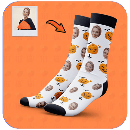 Śmieszne Skarpetki z Twarzą Halloween