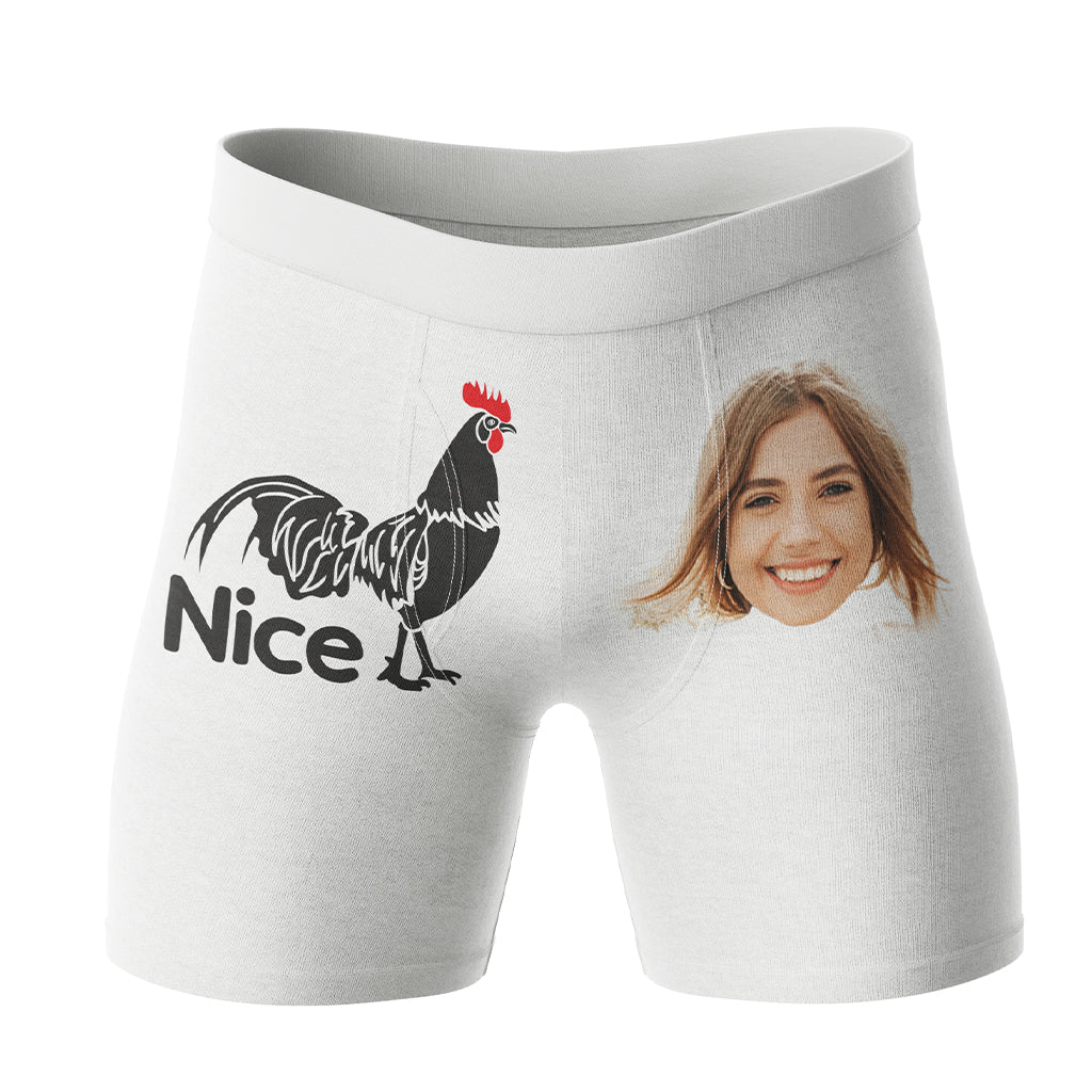 Bokserki z twarzą Niezły Kogut | Śmieszne personalizowane bokserki dla chłopaka