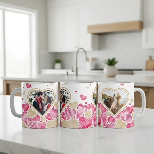 Kubek ze Zdjęciami z Serduszkami dla Par Prezent