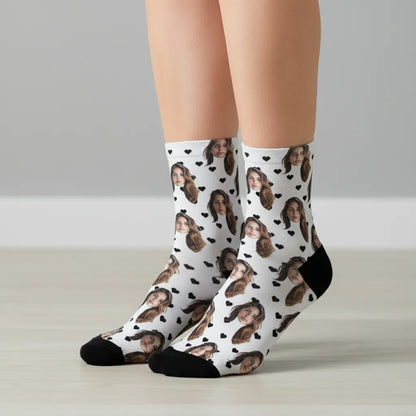 Skarpetki z Twarzą Czarne Serca