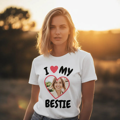 Koszulka I Love My Bestfriend ze zdjęciem