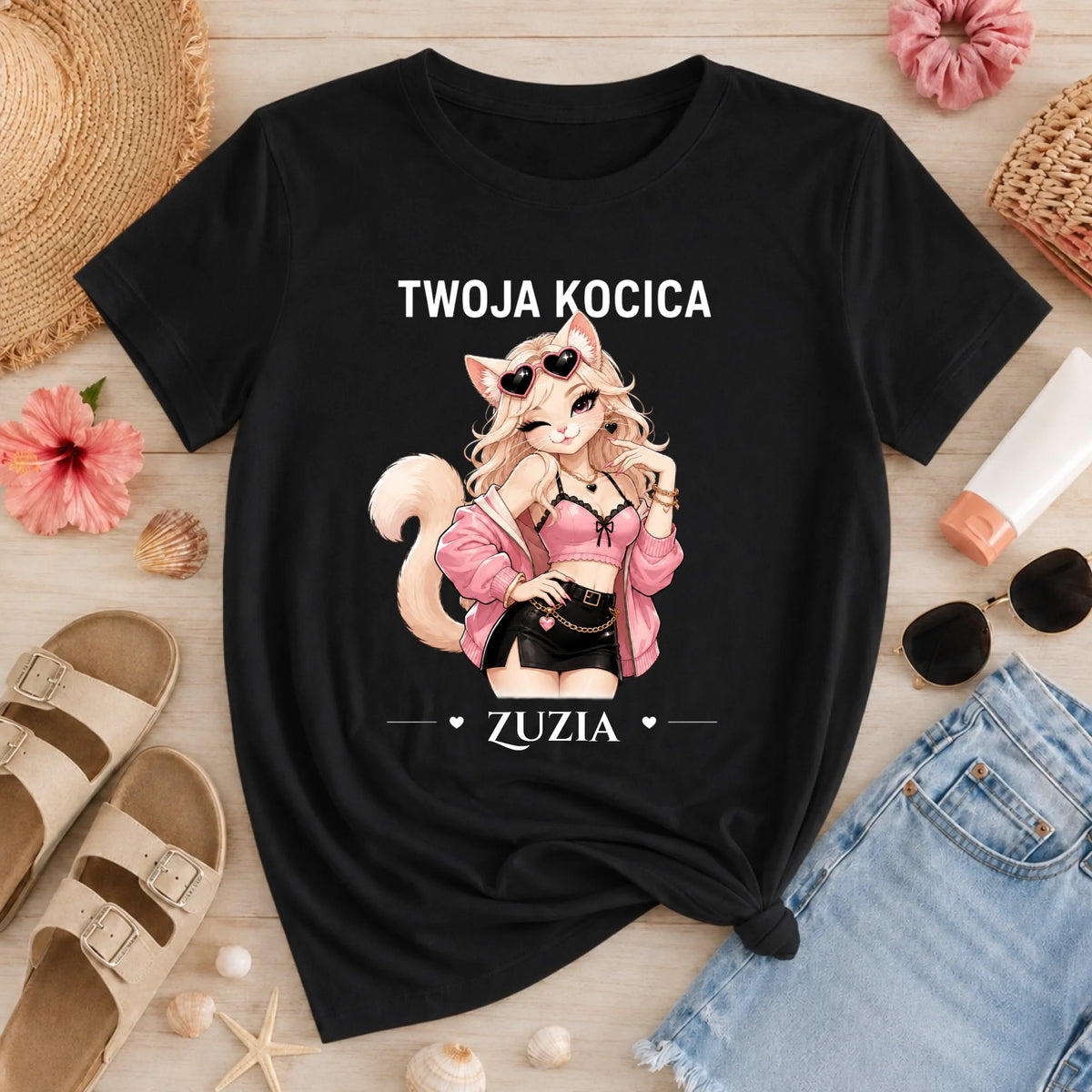 damska wakacje czarna