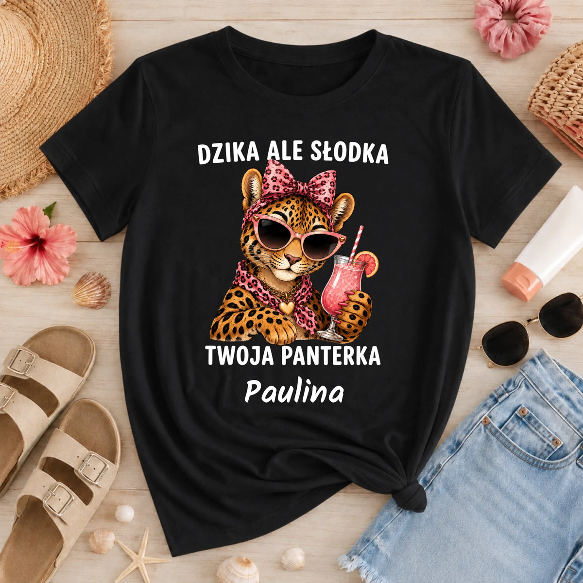 damska wakacje czarna