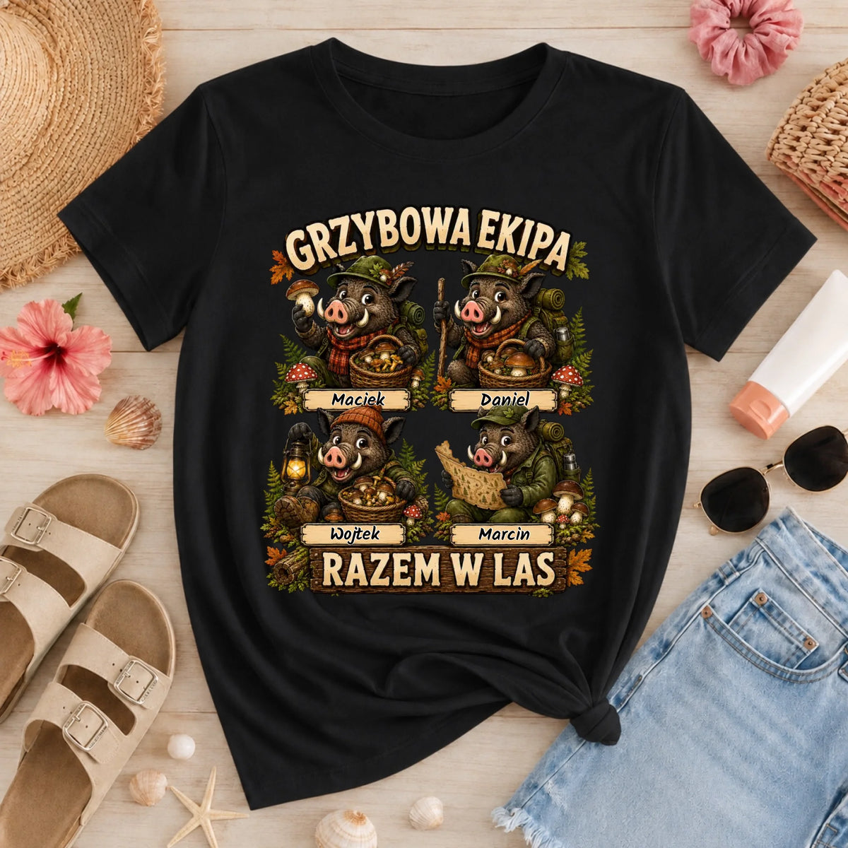 damska wakacje czarna