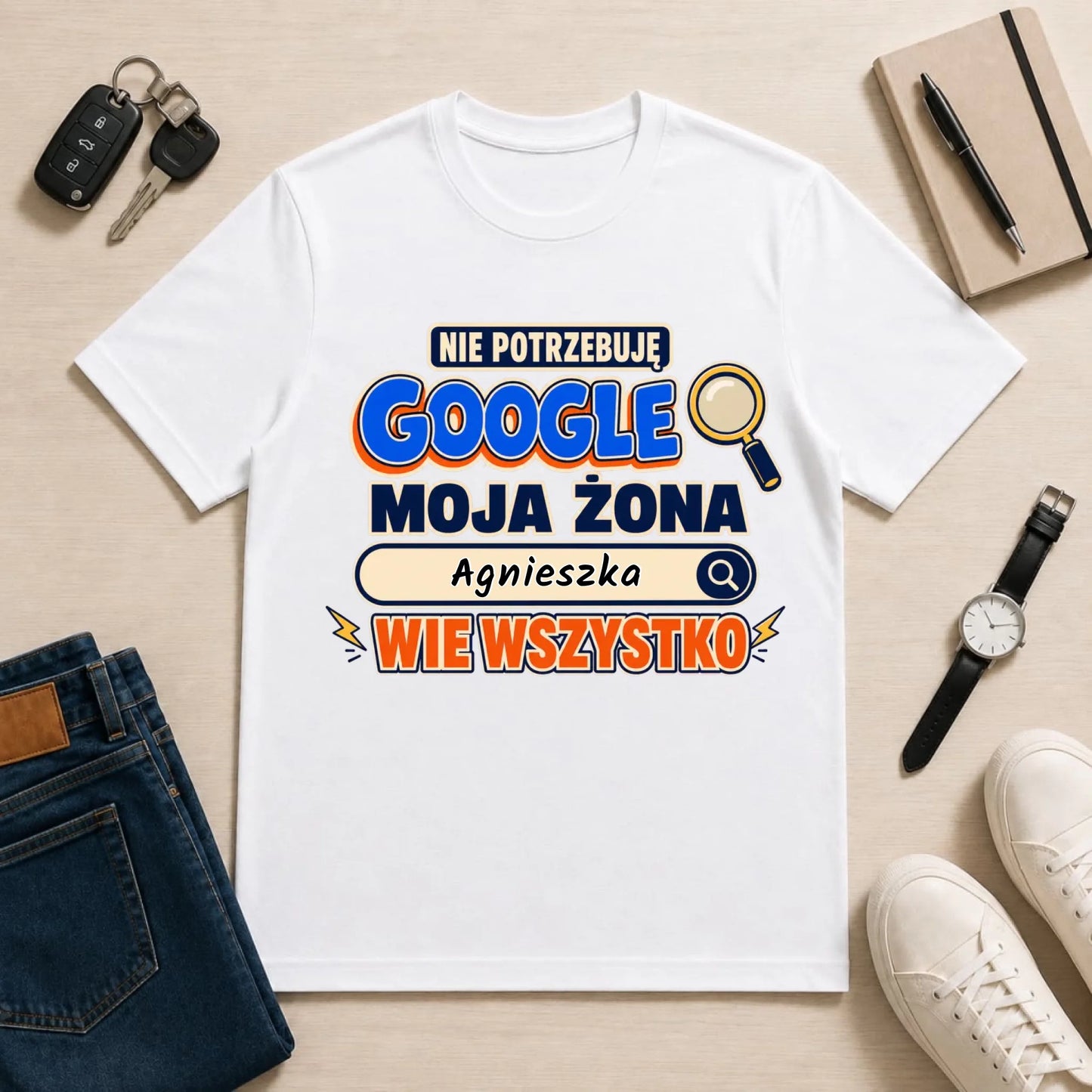 męska biała