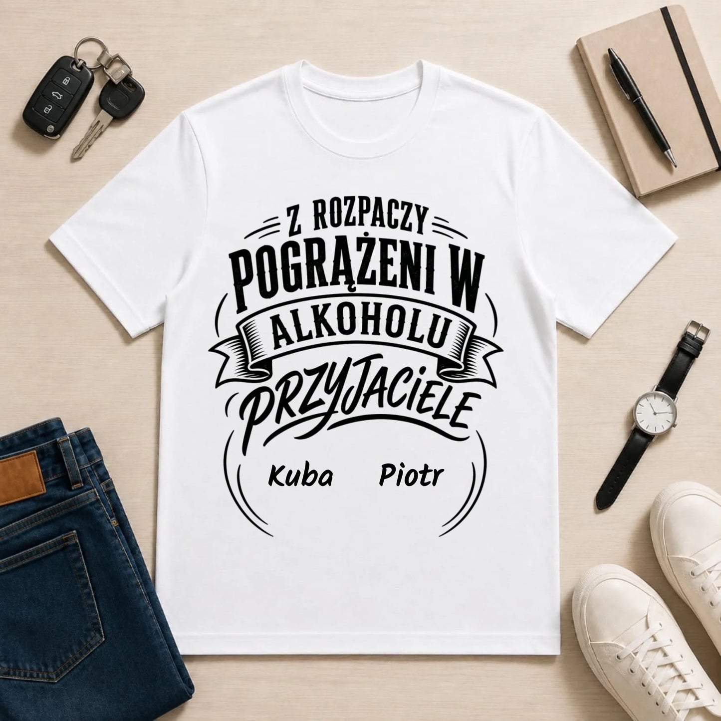 męska biała