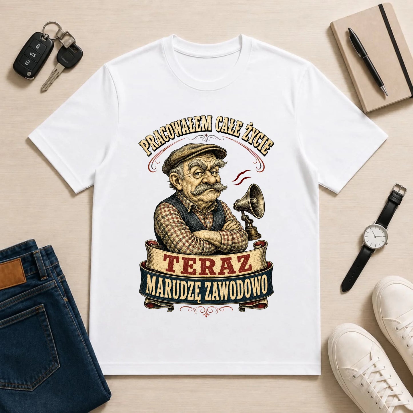 męska biała