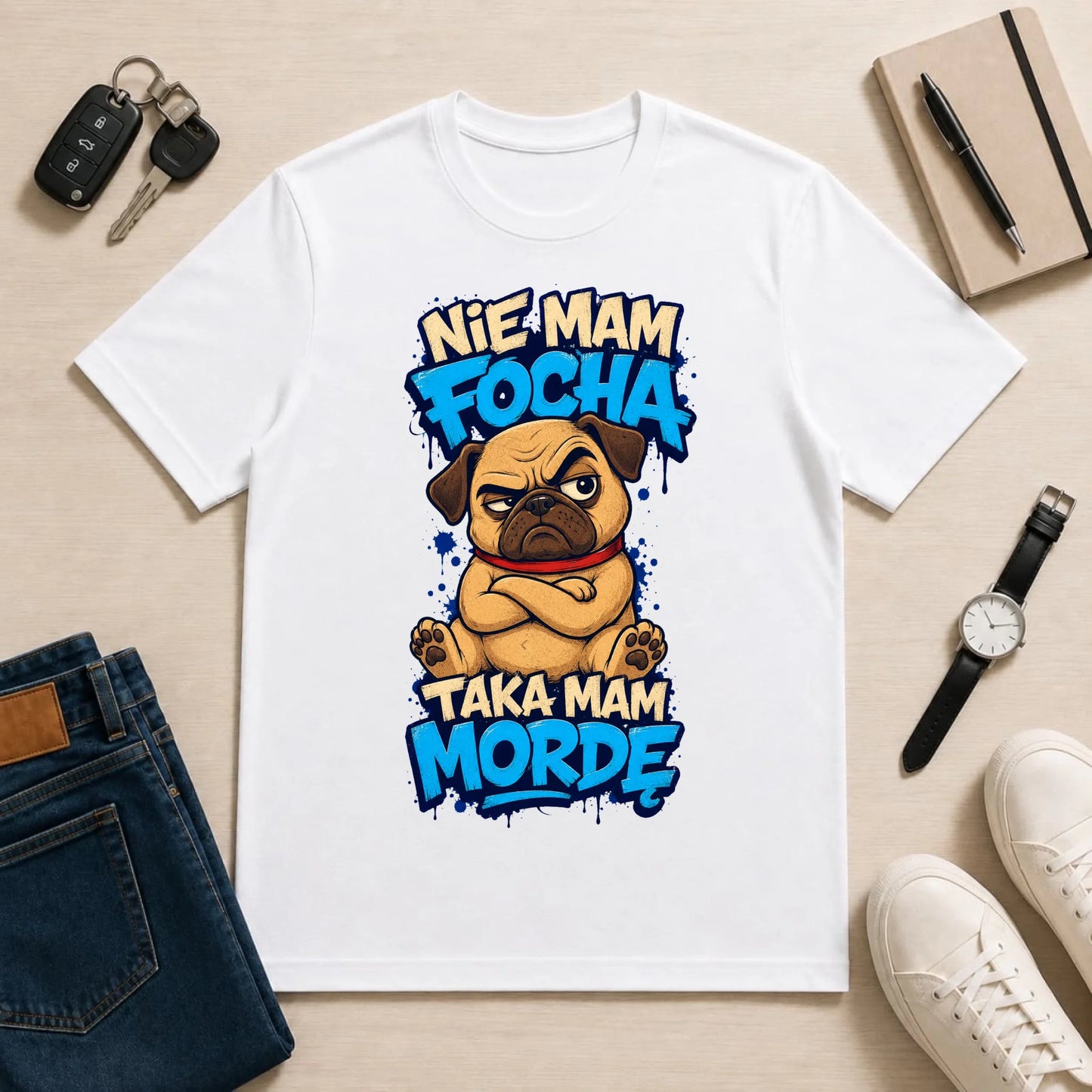 męska biała