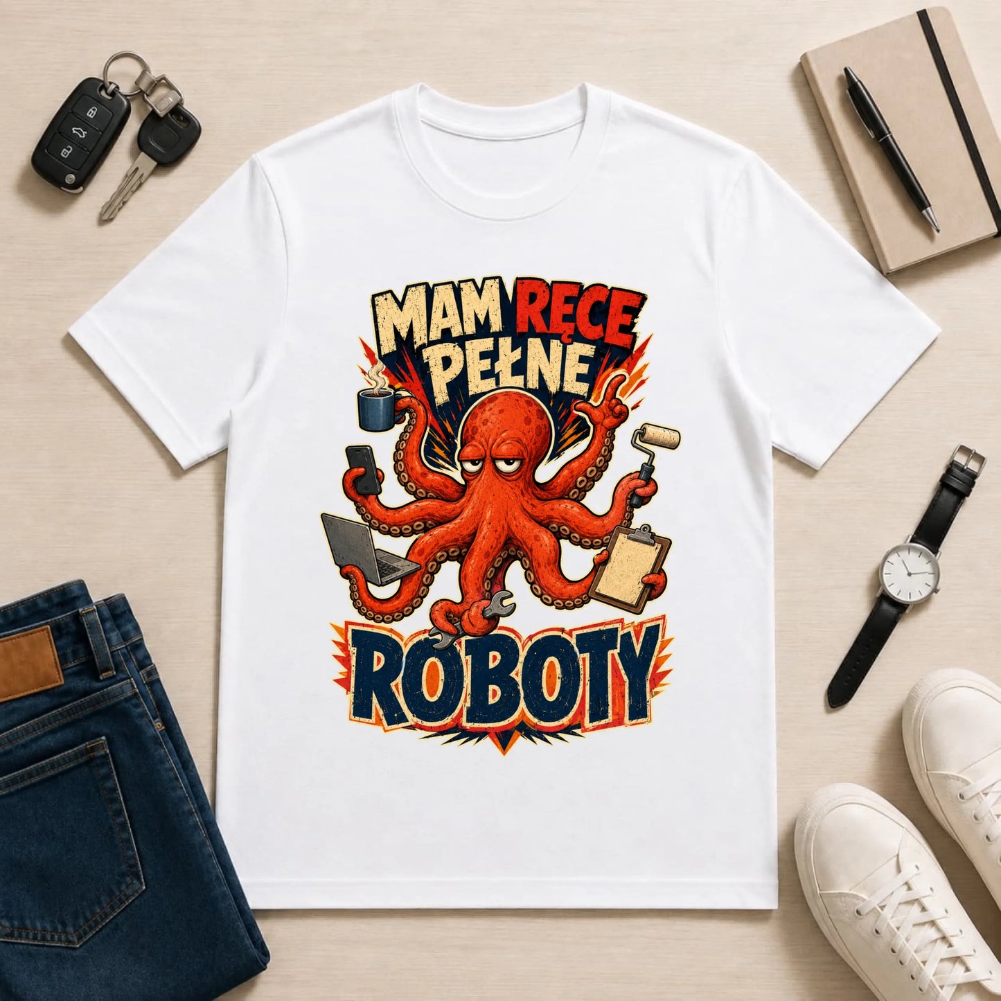 męska biała