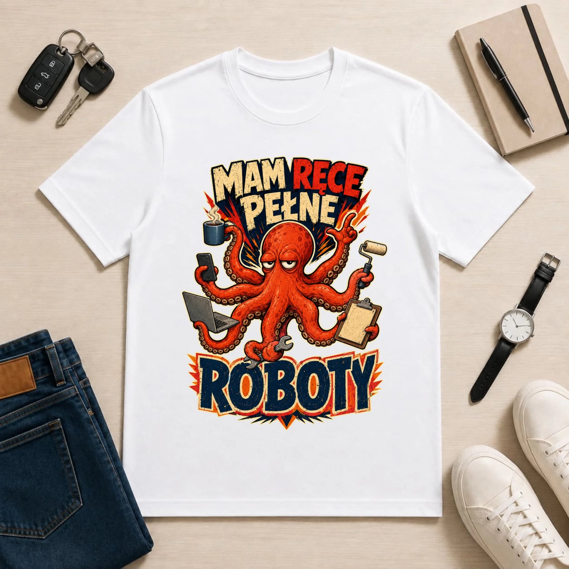 męska biała