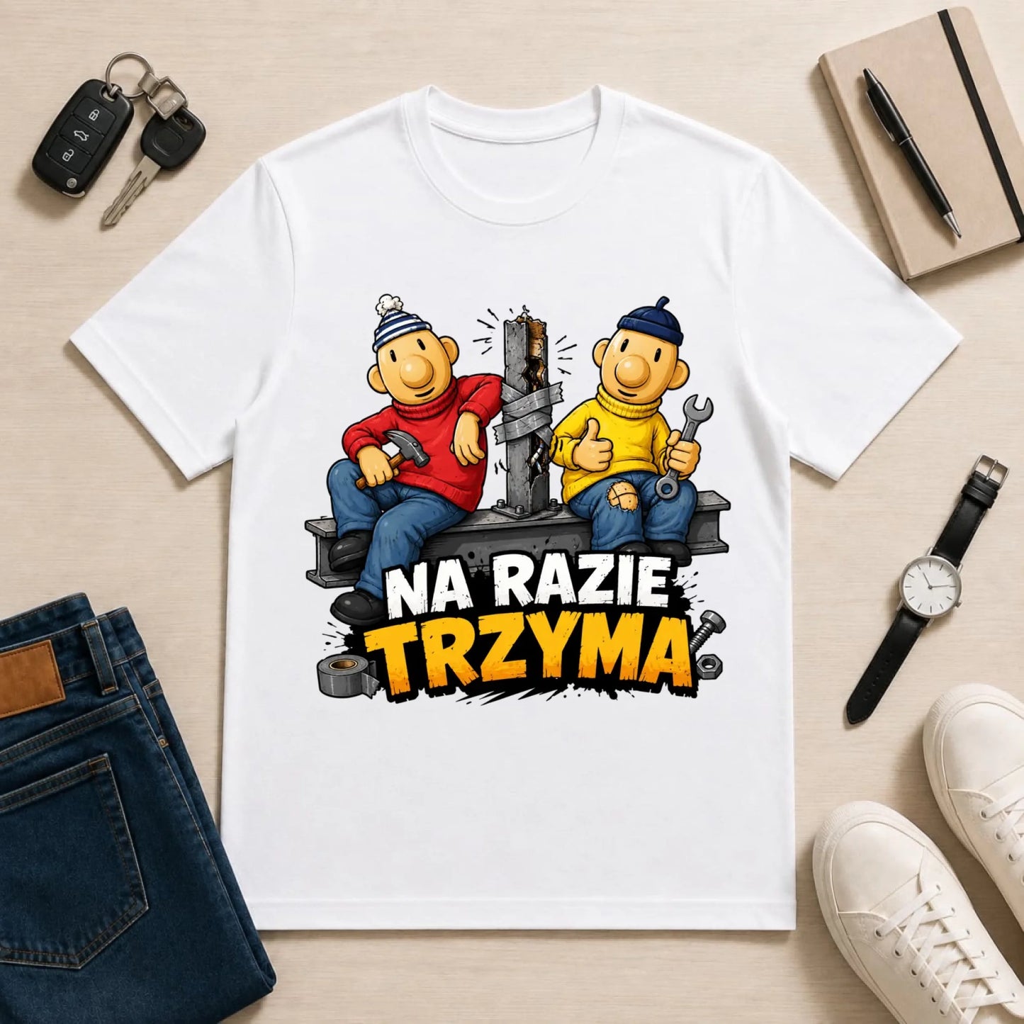 męska biała