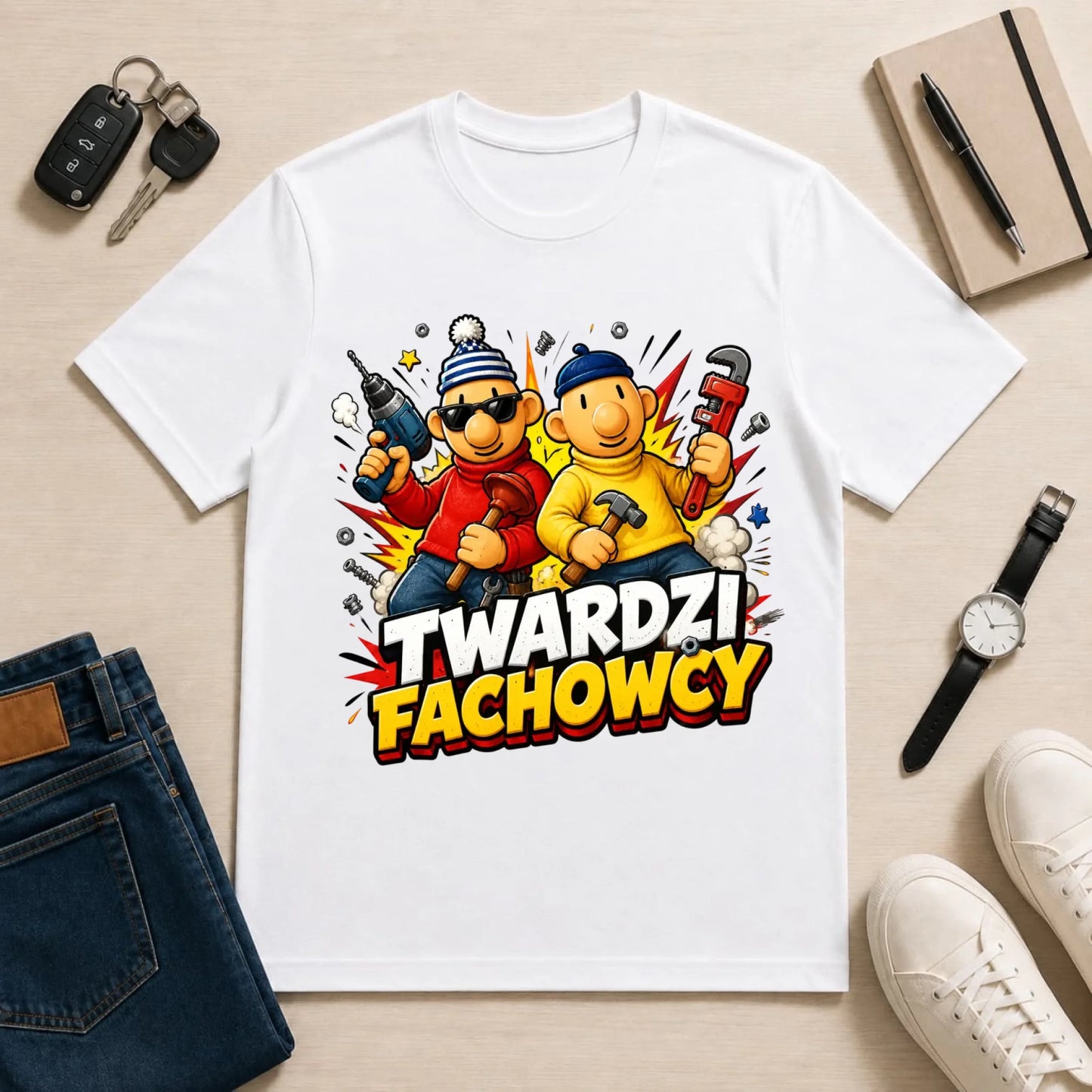 męska biała