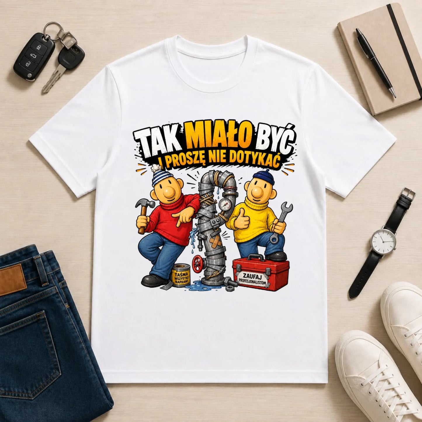 męska biała