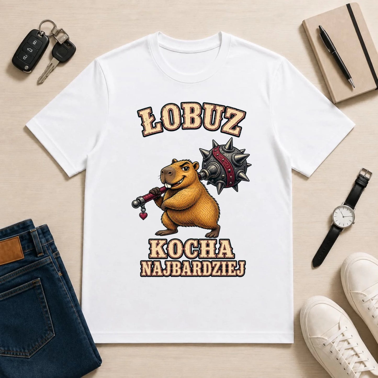 męska biała