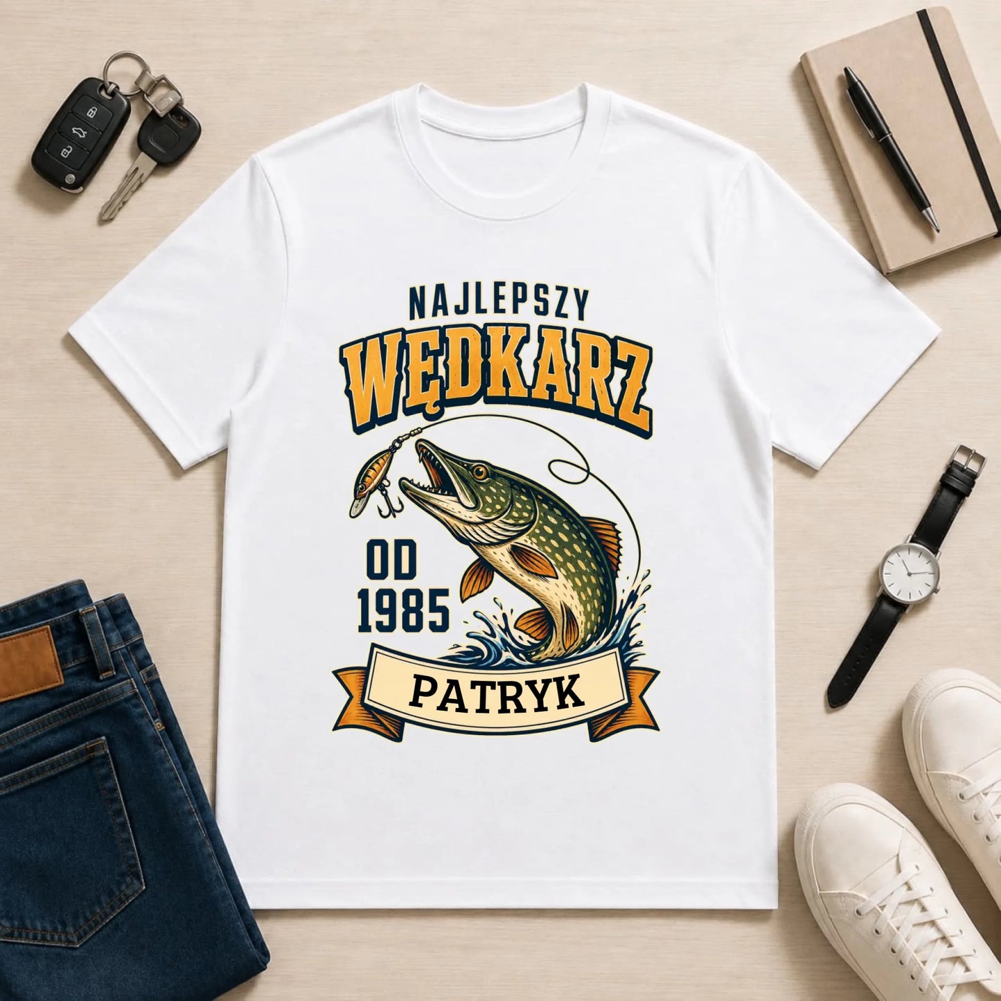 męska biała