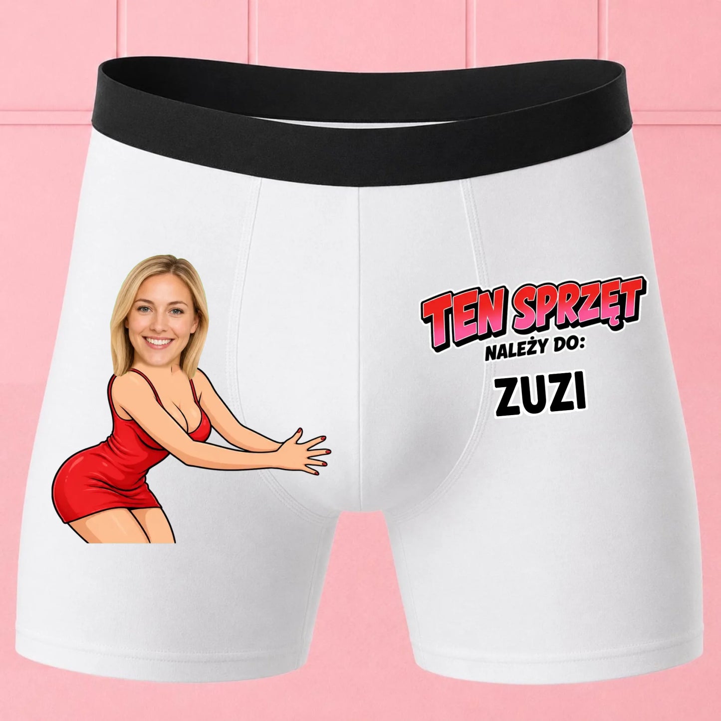 Białe premium bokserki