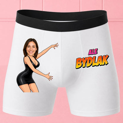 Białe premium bokserki