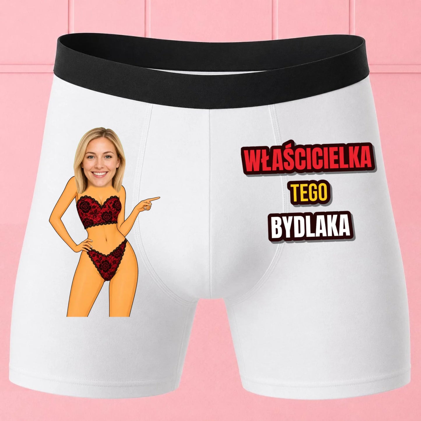 Białe premium bokserki