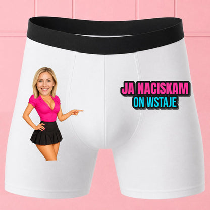 Białe premium bokserki