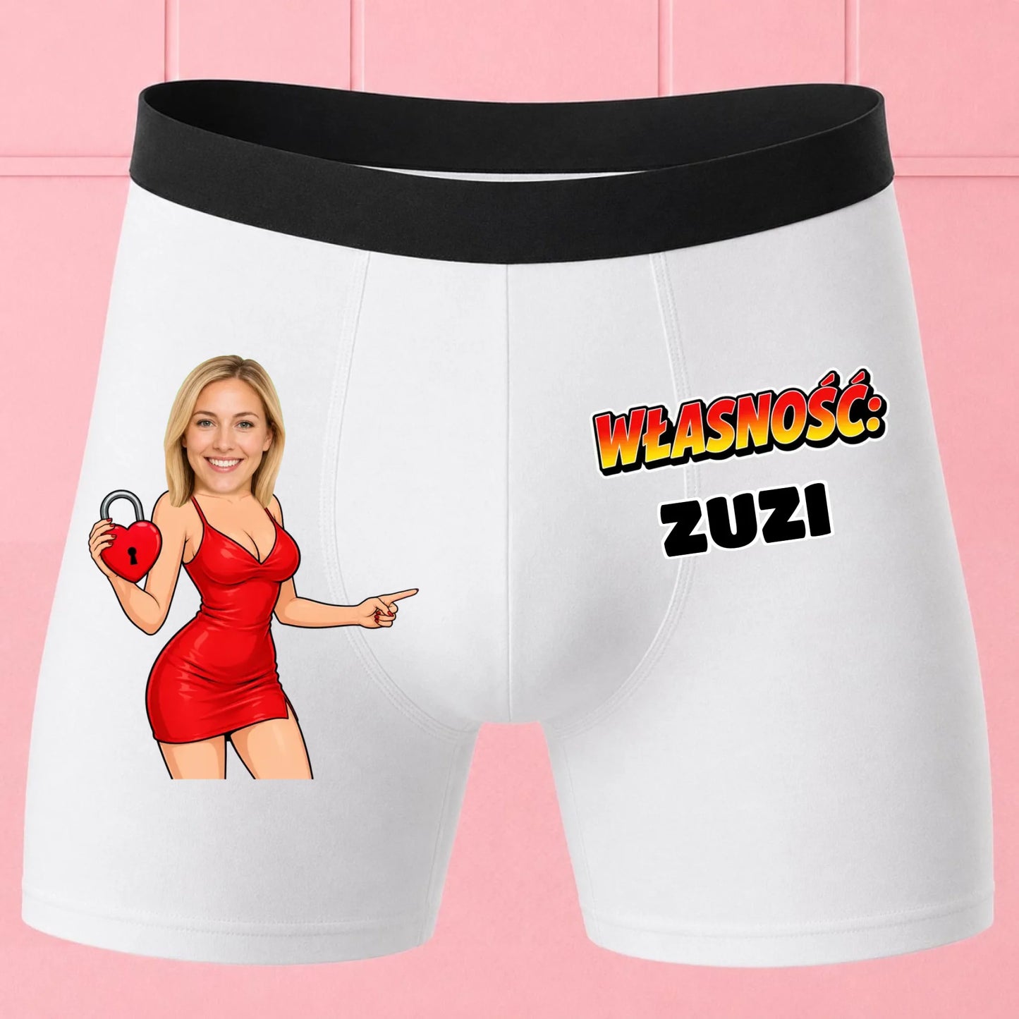 Białe premium bokserki