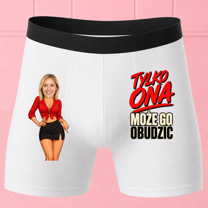 Białe premium bokserki